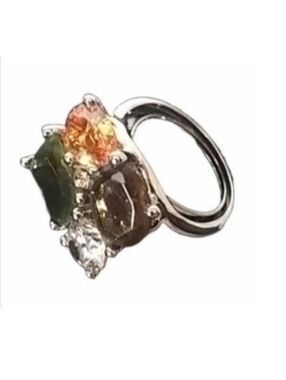 Vintage Multi Gemstone Cocktail Ring | EUC | Earth Tone Shades